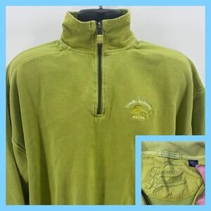Tommy Bahama Mens Green 1/4 Zip Pullover Sweatshirt Relax Size XL
